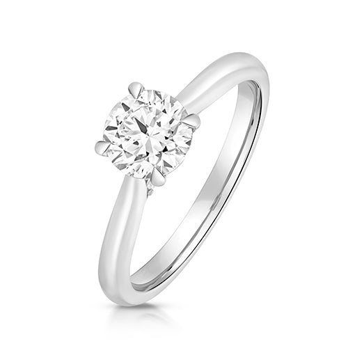 Platinum 1.00ct Certified Lab Grown Brilliant Cut Diamond Engagement Ring