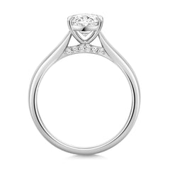 Platinum 1.50ct Certified Oval Cut Lab Grown Diamond Engagement Ring