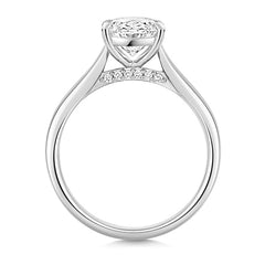 Platinum 2.00ct Certified Oval Cut Lab Grown Diamond Engagement Ring