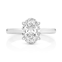 Platinum 2.00ct Certified Oval Cut Lab Grown Diamond Engagement Ring