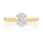 9ct Yellow Gold 1.00ct Certified Oval-Cut Lab-Grown Diamond Ring