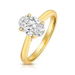 9ct Yellow Gold 1.50ct Certified Oval-Cut Lab-Grown Diamond Ring