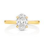 9ct Yellow Gold 1.50ct Certified Oval-Cut Lab-Grown Diamond Ring
