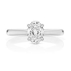 9ct White Gold 1.00ct Certified Oval-Cut Lab-Grown Diamond Ring