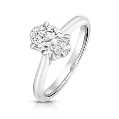 9ct White Gold 2.00ct Certified Oval-Cut Lab-Grown Diamond Ring