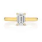 9ct Yellow Gold 1.00ct Certified Emerald-Cut Lab-Grown Diamond Ring