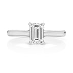 9ct White Gold 1.00ct Certified Emerald-Cut Lab-Grown Diamond Ring