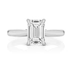 9ct White Gold 2.00ct Certified Emerald-Cut Lab-Grown Diamond Ring