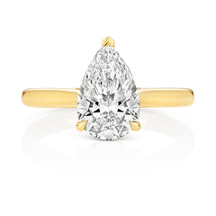 9ct Yellow Gold 2.50ct Certified Pear-Cut Lab-Grown Diamond Ring