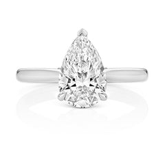 9ct White Gold 3.00ct Certified Pear-Cut Lab-Grown Diamond Ring
