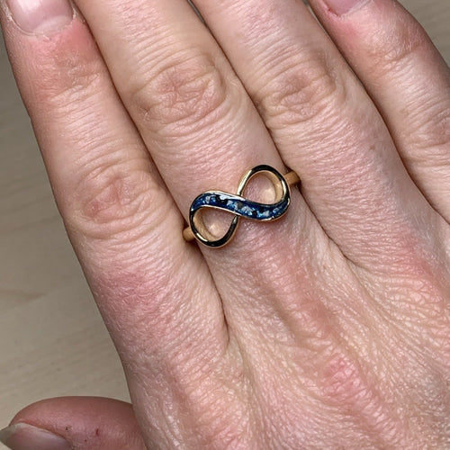 9ct Yellow Gold Infinity Ashes Memorial Ring