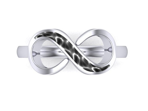 9ct White Gold Infinity Ashes Memorial Ring