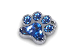 9ct White Gold Ashes Paw Print Memorial Pendant