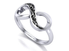 9ct White Gold Infinity Ashes Memorial Ring