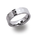 Gents Tungsten Ring 7mm Wide With Centre Squares TUR-30