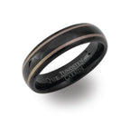 Gents Tungsten Ring 6mm Wide With Black IP Plating TUR-38