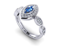 Sterling Silver Ashes and Cubic Zirconia Memorial Ring