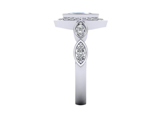 9ct White Gold Ashes and Cubic Zirconium Memorial Ring