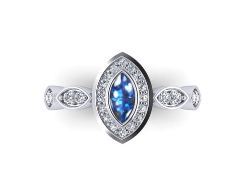 9ct White Gold Ashes and Cubic Zirconium Memorial Ring