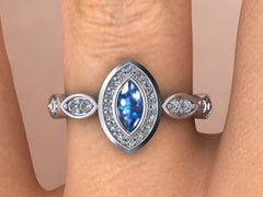 Sterling Silver Ashes and Cubic Zirconia Memorial Ring