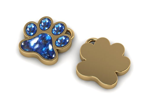 9ct Yellow Gold Ashes Paw Print Memorial  Pendant