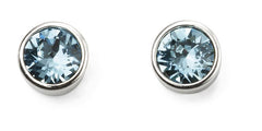 March Sterling Silver Birthstone Stud Earrings