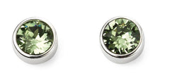 August Sterling Silver Birthstone Stud Earrings