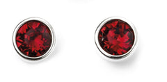 July Sterling Silver Birthstone Stud Earrings
