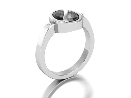 9ct White Gold Ladies Ashes Memorial Ring.