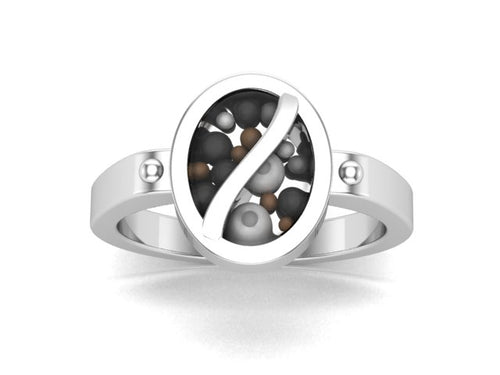 Sterling Silver Ladies Ashes Memorial Ring