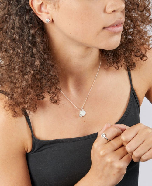 April Birthstone and Engravable Disc Necklace