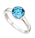 March Sterling Silver Birthstone Ring