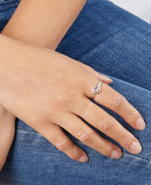 June Sterling Silver Birthstone Ring