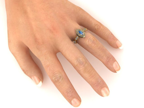 9ct Yellow Gold Ashes and Cubic Zirconium Memorial Ring