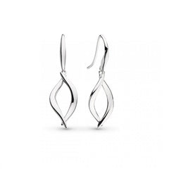 Kit Heath Silver Entwine Twine Twist Drop Earrings