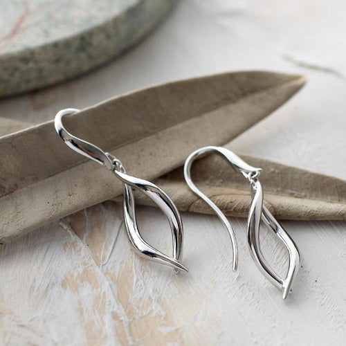 Kit Heath Silver Entwine Twine Twist Drop Earrings