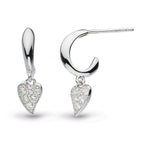 Kit Heath Desire Cherish Precious Pavé Heart Hoop Drop Earrings