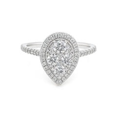1.04ct Laboratory Diamond Pear Shaped Halo Cluster Ring