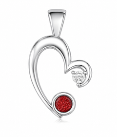 Sterling Silver Ashes Memorial Heart Pendant