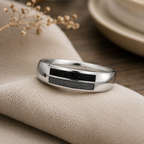 Sterling Silver Gents Ashes Memorial Ring