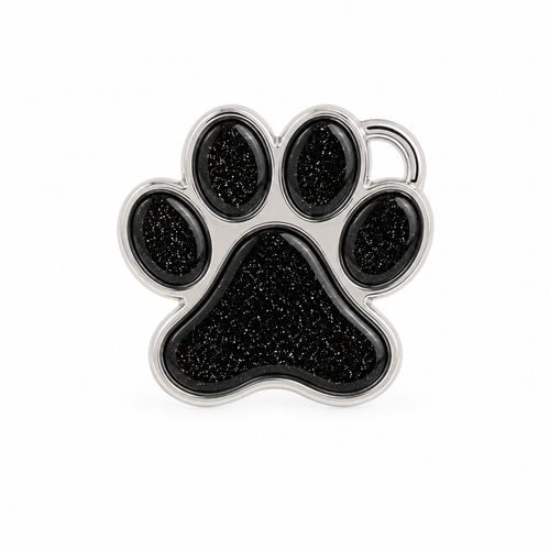 9ct White Gold Ashes Paw Print Memorial Pendant