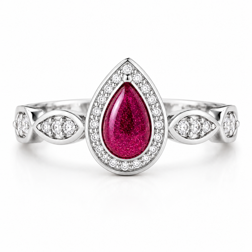 9ct White Gold Ashes and Cubic Zirconium Memorial Ring