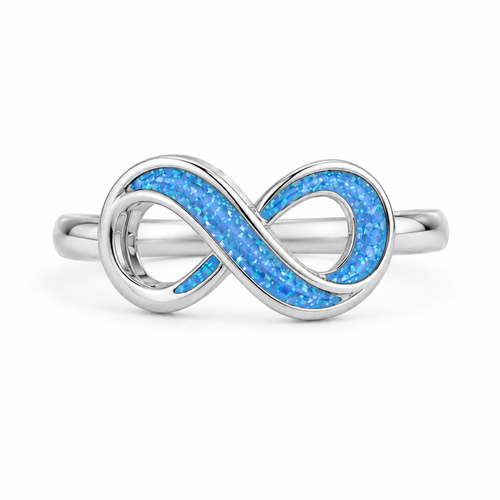 9ct White Gold Infinity Ashes Memorial  Ring