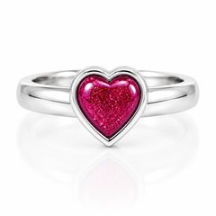 9ct White Gold Ashes Heart Memorial Ring