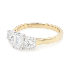 Emerald and Brilliant Cut 2.00ct Certified Diamond ring