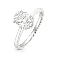 Platinum 1.50ct Certified Oval Cut Lab Grown Diamond Engagement Ring