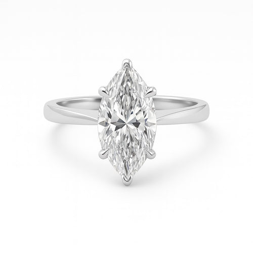 9ct White Gold 2.00ct Certified Marquise-Cut Lab-Grown Diamond Ring1