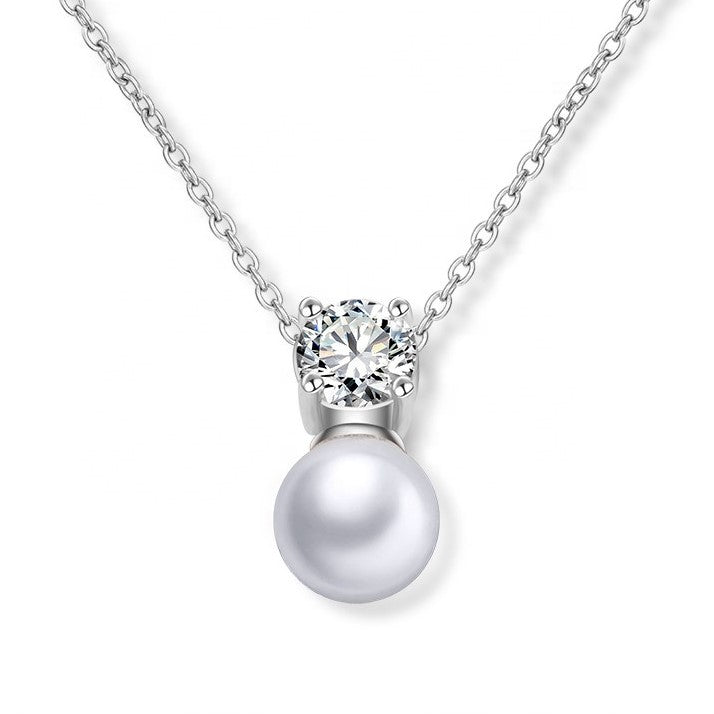 Nevya Nevya Pearl & Solitaire Crystal Bridal Necklace – John McKay Jewellers