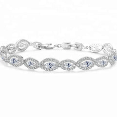 Carina Marquise Halo Crystal Bridal Bracelet