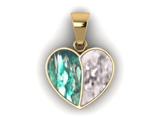 9ct Yellow Gold Duel Heart Ashes Pendant